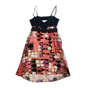 Christopher Deane Anthropologie Women's Dress Abstract Boho Cutouts Hi/Lo Sz 2